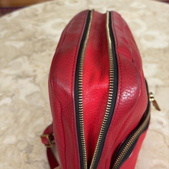 FOSSIL Preston Red Leather Expandable Crossbody Shoulder Bag - Picture 9 of 15